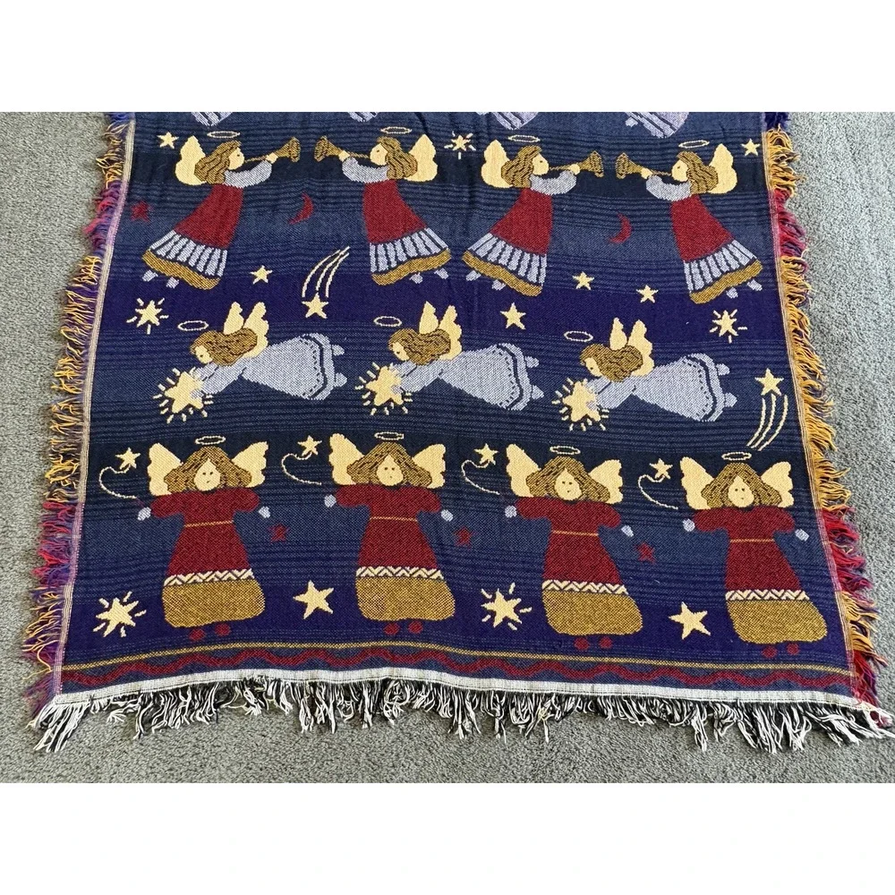 Crown Crafts Flying Angels Stars Halo's Woven Throw blanket 45